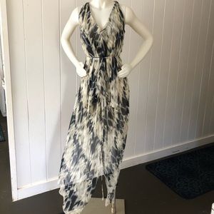 Robert Rodriguez Sheer Tie Dye Abstract Maxi Dress